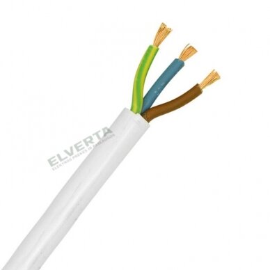 Instaliacinis kabelis H05VV-F/OWY 3*2.5 baltas, apvalus, lankstus
