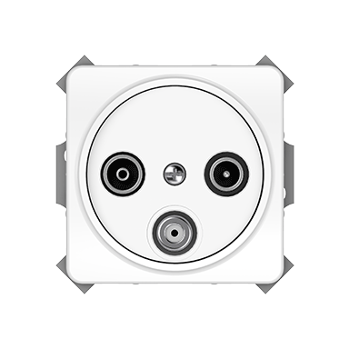 Antenos lizdas TV+SAT, tarpinis, be rėmelio, baltas, serija LuXe LX 200, Vilma Antenos lizdas TV+SAT, tarpinis, be rėmelio, baltas, serija LuXe LX 200, Vilma