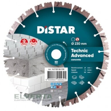 Deimantinis diskas betonui 230mm Technik Advanced, Distar