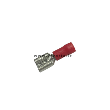 El. jungtis (lizdas) užspaudžiama 6.3 mm plokščia izoliuota, raudona, 0.5-1.0 mm² laidui