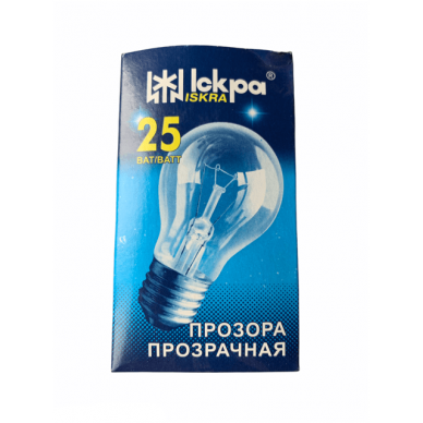 Elektros lemputė, E27, 25W, 220 liumenų, B230-25, ISKRA