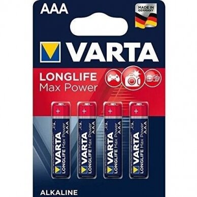 Elementai Varta Longlife Max Power (LR03), AAA, 4 vnt.