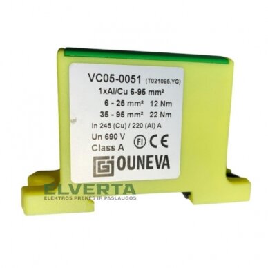VC05-0051 Gnybtas Cu/Al 6-95mm2, geltonas/žalias OUNEVA 2