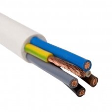 Instaliacijos kabelis H05VV-F 5*2.5mm2 apvalus, baltas, lankstus