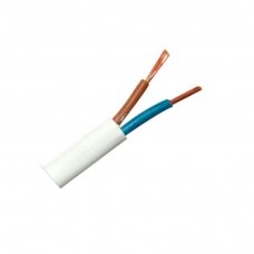 Instaliacinis kabelis BVV-LL 2x2.5 baltas, apvalus, lankstus