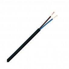 Instaliacinis kabelis H03VV-F 2x0.75 mm2 juodas, apvalus, lankstus