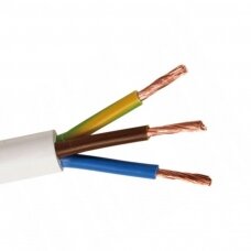 Instaliacinis kabelis H05VV-F OWY 300/500V 3x4 baltas, apvalus, lankstus