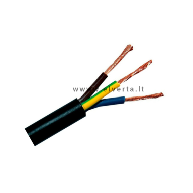 Instaliacinis kabelis BVV-LL  3x1.0 mm2  juodas, apvalus, lankstus