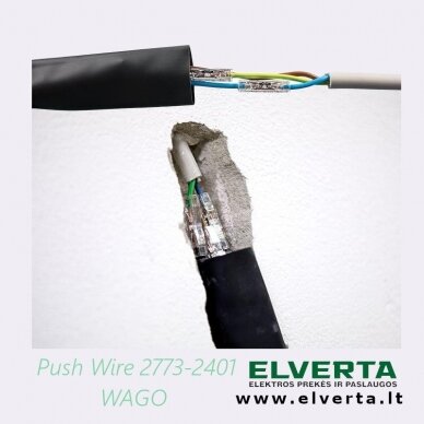 Instaliacijos jungtis Inline Splicing 2x0.75-4mm, 32A Push Wire 2773-2401, WAGO 4