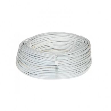 Instaliacijos kabelis H03VV-F 2*0.5 mm2 300/300V baltas, apvalus, lankstus 1