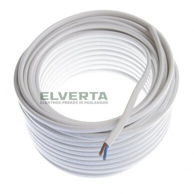 Instaliacinis kabelis BVV-PLL/OMYp 2x1.5 mm2 baltas, plokščias, lankstus 1
