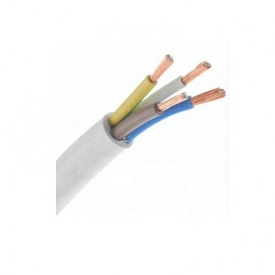 Instaliacinis kabelis H03VV-F 4x0.5mm2 baltas, apvalus, lankstus