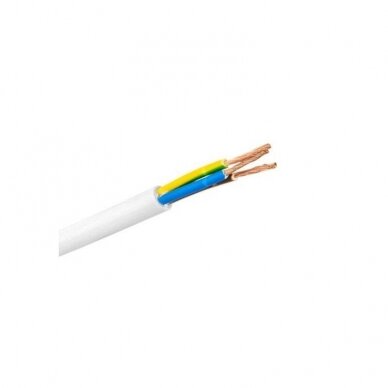 Instaliacinis kabelis OMY 300/300V 3*1.5 mm2, baltas, apvalus lankstus