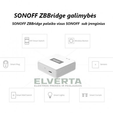 Išmanių namų sistemos centralė SONOFF ZigBee PRO - WiFi sąsaja, iki 128 įrenginių 2