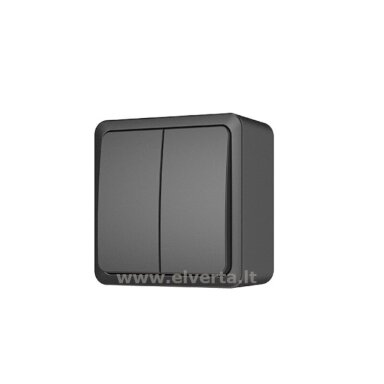 Jungiklis 2 klavišų, virštinkinis, antracito sp. StyLe plus SL+250, Vilma Jungiklis 2 klavišų, virštinkinis, antracito sp. StyLe plus SL+250, Vilma