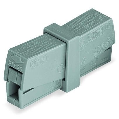 Jungtis laidui 2x0.5-2.5mm2 pilka 224-201, WAGO Jungtis laidui 2x0.5-2.5mm2 pilka 224-201, WAGO