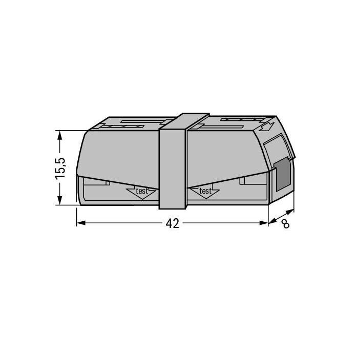 Jungtis laidui 2x0.5-2.5mm2 pilka 224-201, WAGO 1 Jungtis laidui 2x0.5-2.5mm2 pilka 224-201, WAGO 1