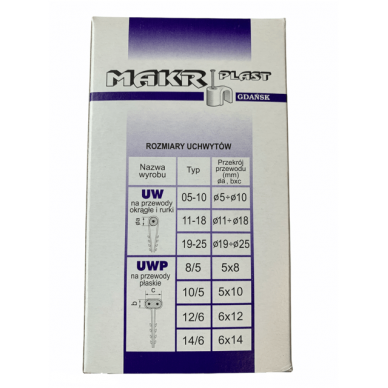Kabelio laikiklis UWP 10-5, plokščias, Mark-Plast (1 pakuotė) 1