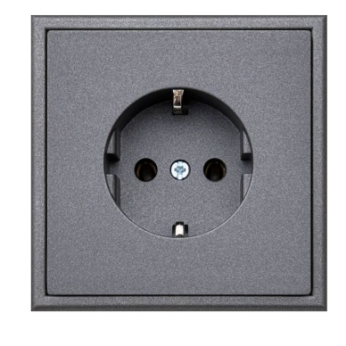 Kištukinis lizdas, be rėmelio, juodas, MODERN Liregus