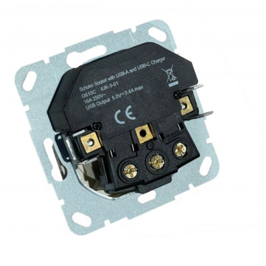 Kištukinis lizdas su įžeminimu ir USB A+C, be rėmelio, baltas matinis, MODERN Liregus 2 Kištukinis lizdas su įžeminimu ir USB A+C, be rėmelio, baltas matinis, MODERN Liregus 2