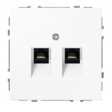 Kompiuterio lizdas 2xRJ45 be rėmelio, baltas matinis, MODERN Liregus
