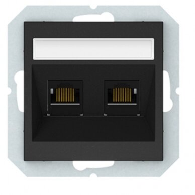 Kompiuterio lizdas 2 vietų, be rėmelio, juodas QR1000, VILMA