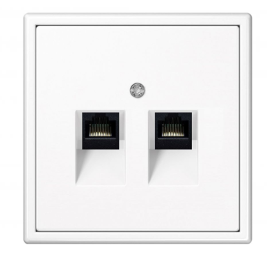 Kompiuterio lizdas 2xRJ45 be rėmelio, baltas matinis, MODERN Liregus 1 Kompiuterio lizdas 2xRJ45 be rėmelio, baltas matinis, MODERN Liregus 1
