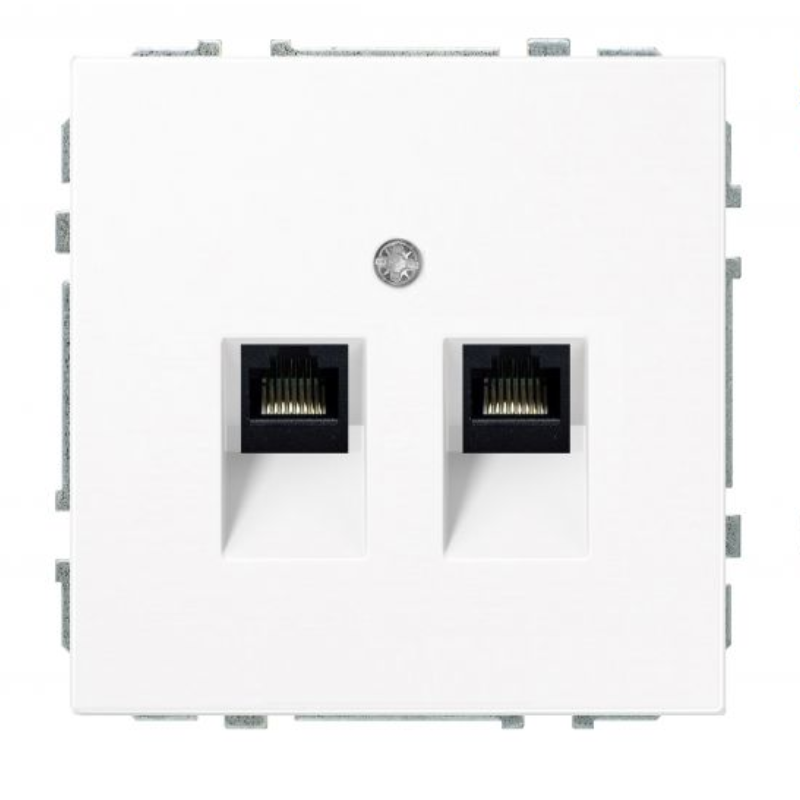 Kompiuterio lizdas 2xRJ45 be rėmelio, baltas matinis, MODERN Liregus