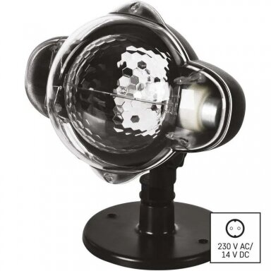 LED projektorius (žvaigždutės), šilta/šalta balta, juodas korpusas, IP44, EMOS