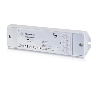 LED juostų valdymo sistemos valdiklis-imtuvas, 12-36V, 4x5A, Easy-RF serija, Sunricher, SR2501N
