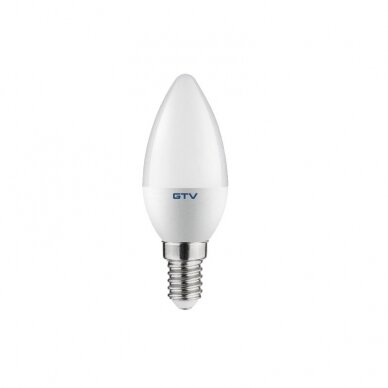 LED lemputė (neutralios-baltos šviesos), žvakutė, E14, 6W, 4000K, 520lm, GTV