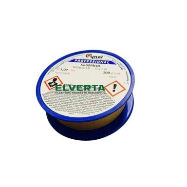 Lydmetalis su fliuksu Sn60/Pb40 1.00mm 100g, Cynel