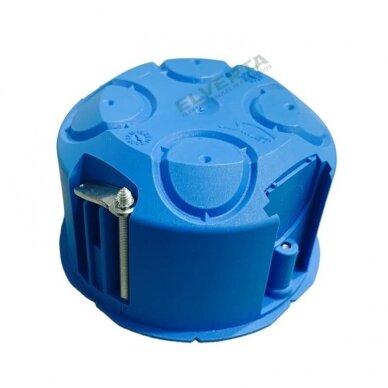 Mėlyna instaliacinė dėžutė į gipso kartoną (negilinta), 1 vietos PV60K, iki +960 C 2