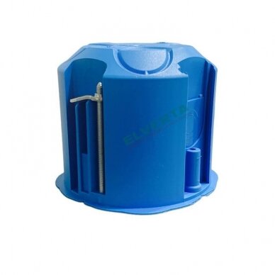 Mėlyna instaliacinė dėžutė į gipso kartoną (pagilinta), 1 vietos PV60D, iki +960 C 1