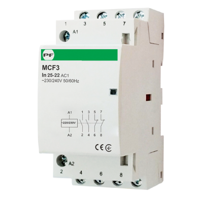 Modulinis kontaktorius MCF3 25-22 2P 25A, 2NO/2NC Promfactor