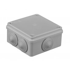 Pilka paskirstymo dėžutė su sandarikliais, virštinkinė, 100x100x50 mm, IP65, S-Box 106, Pawbol