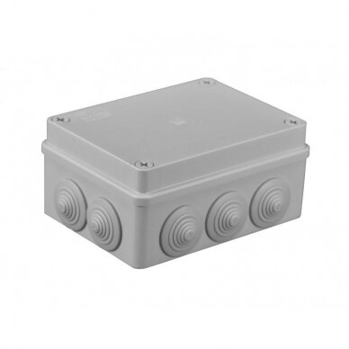 Pilka paskirstymo dėžutė su sandarikliais, virštinkinė, 150x110x70 mm, IP65, S-Box 306, Pawbol