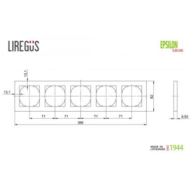 Rėmelis 5 vietų, serija Epsilon Slim Line, Liregus Rėmelis 5 vietų, serija Epsilon Slim Line, Liregus