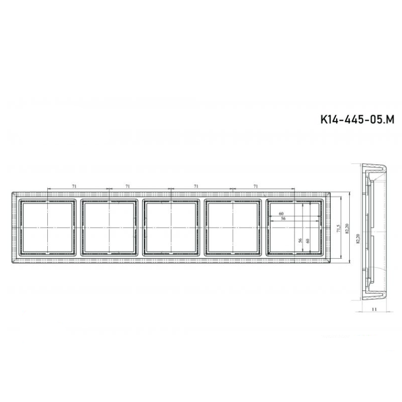 Rėmelis 5 vietų, baltas matinis, MODERN Liregus 1