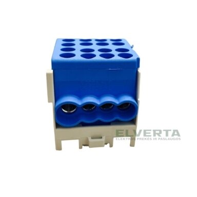 Sujungimo gnybtas 1P, In: 2x1.5-25mm2, Out: 6x1.5-25mm2, mėlynas, HLAK