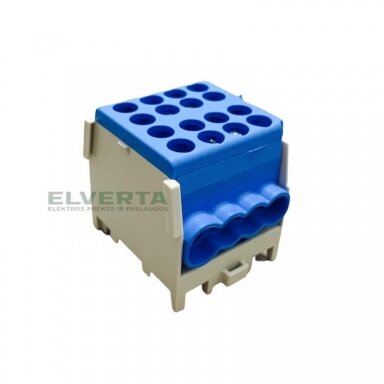 Sujungimo gnybtas 1P, In: 2x1.5-25mm2, Out: 6x1.5-25mm2, mėlynas, HLAK