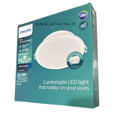 Šviestuvas LED 23.5W, IP20, įleidžiamas, apvalus, baltas, matinis, 2550lm, 4000K, Meson, Philips Šviestuvas LED 23.5W, IP20, įleidžiamas, apvalus, baltas, matinis, 2550lm, 4000K, Meson, Philips
