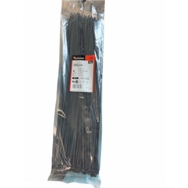Tvirtinimo dirželiai 370x3,5 mm, juodi, 5308E, Elematic (pakuotė) 2