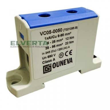 VC05-0050 Gnybtas 95 mm2 Cu/Al, mėlynas,  OUNEVA